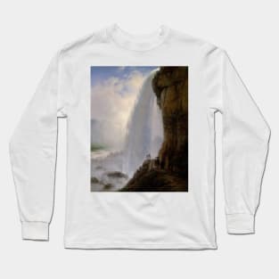 Underneath Niagara Falls by Ferdinand Richardt Long Sleeve T-Shirt